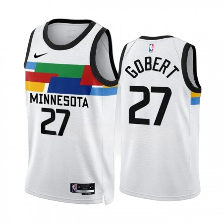 Muške NBA Dres Minnesota Timberwolves Rudy Gobert 27 Nike 2022-23 City Edition Bijela Swingman
